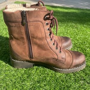 V Italia Wool Lined Leather Boots